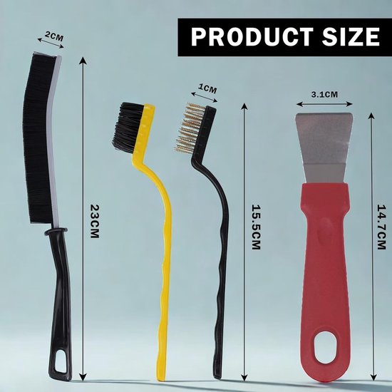11 stuks reinigingsborstel voor spleten, Crevice Gap Cleaning Brush, multifunctionele reinigingsborstel voor keuken, badkamer, deuren en ramen — afbeelding 4