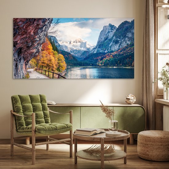 Affiche Montagnes - Lac - Chemin - Nature - Water - 160x80 cm