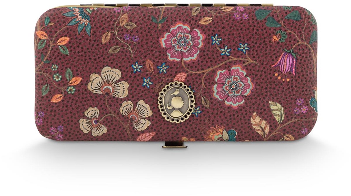 Pip Studio - Manicureset - Flora Bangalore Mini - Donkerroze - 15x2x7,5cm