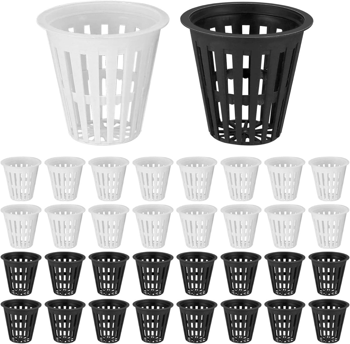 50 stuks gaaspotten voor hydrocultuurplanten, zwart/wit