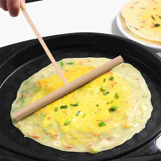 Pannenkoekenverdelers en Spatel Set 2 Stuks T Vormige Pannenkoeken,Pannenspatel Voor Deeg,Houten Spatel in T Vorm,Pannenkoekenspatel Van Hout,Gereedschap Voor Het Maken Van Crêpes — afbeelding 2