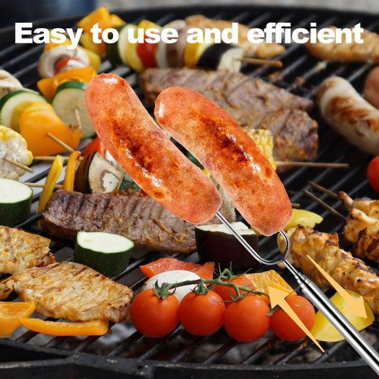 Stuks sjasliekspiesen van staal, uittrekbare grillspiesen voor marshmallows, maximale lengte 81 cm, voor BBQ, camping, kampvuur — afbeelding 5