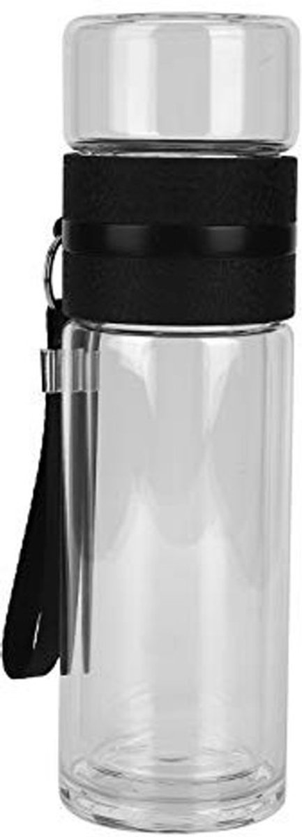 Dailygoods- Theescheider Dubbelwandige Fles - 500 - Borosilicaatglas