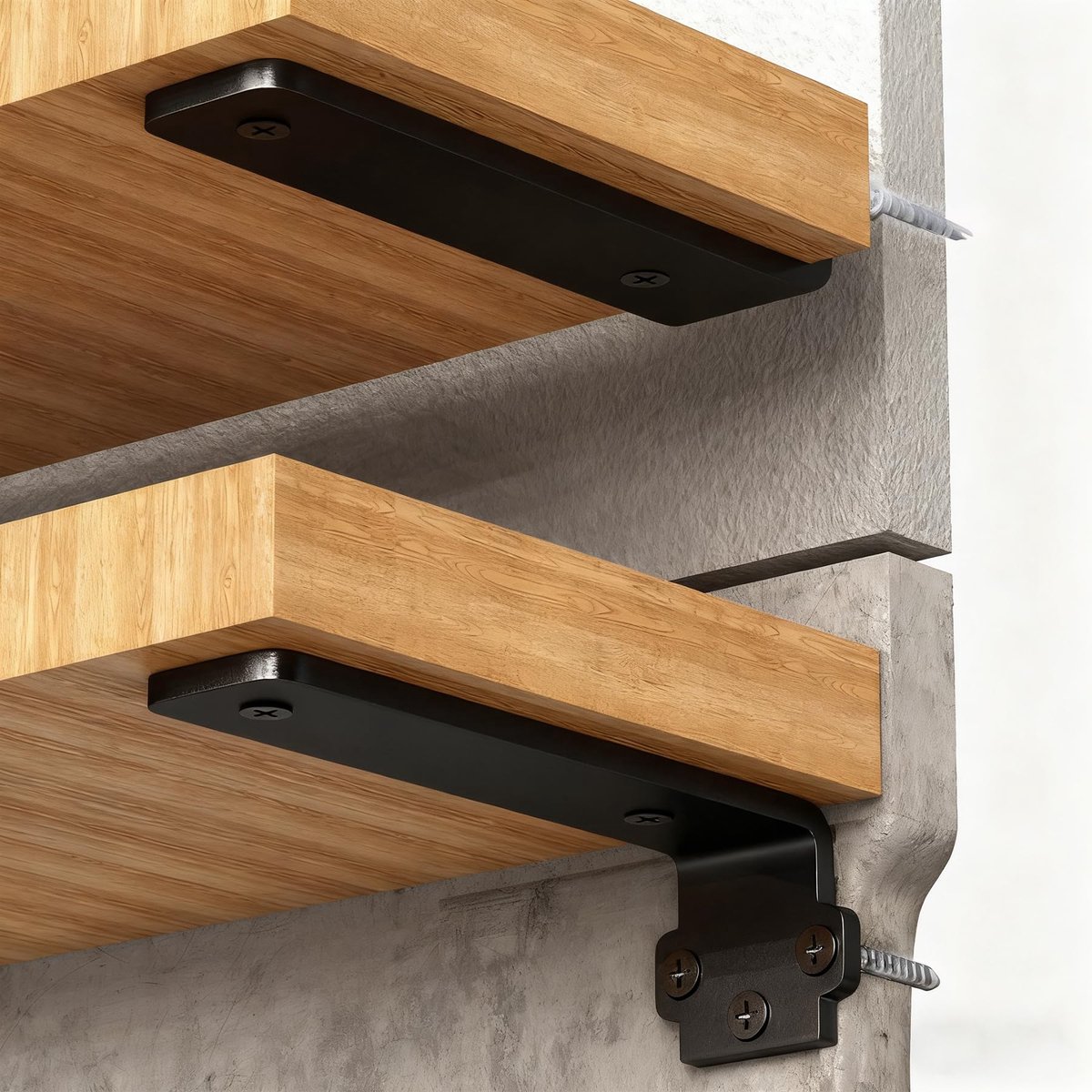Plankdragers 4 stuks – Extra Sterke Hoeksteunen 10 cm | Metalen 90° Plankhouders voor Wandmontage | Draagvermogen tot 75 kg | Zwart