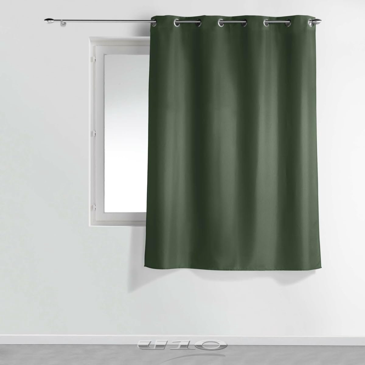 Gordijn met ringen - Decoratief paneel - Woonkamer sfeer - Semi-transparant - 140x180 cm - Khaki