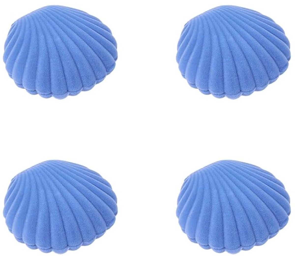 4 stuks schelpvormige oorbeldoos, fluwelen sieraden opbergdoos voor ketting, ring, hanger, oorbel, verjaardag