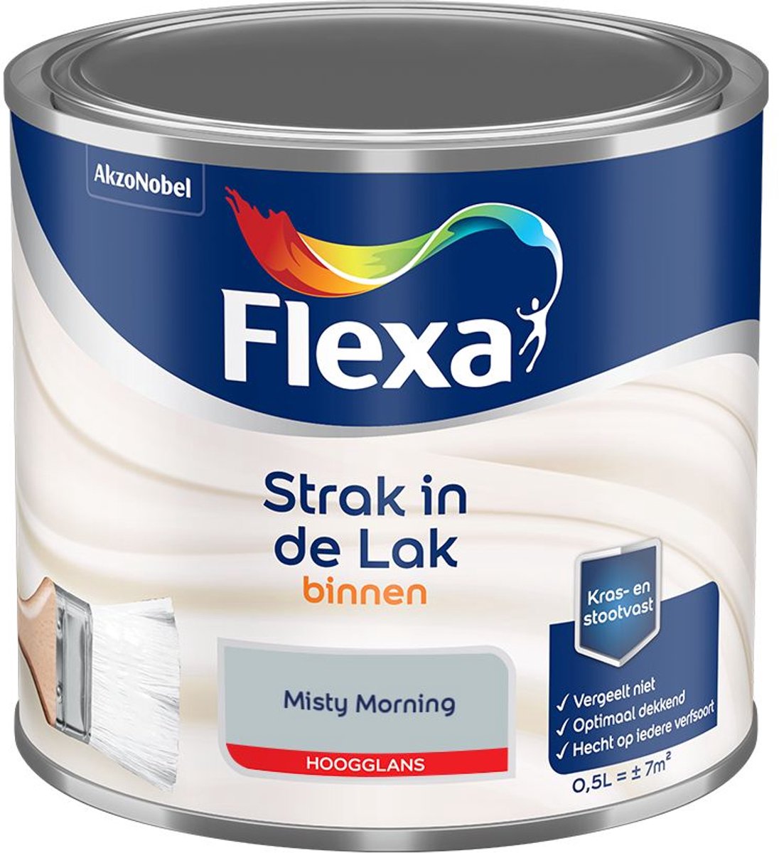 Flexa - Strak In De Lak Binnenlak Hoogglans - Misty Morning - Mengverf - 500 Ml