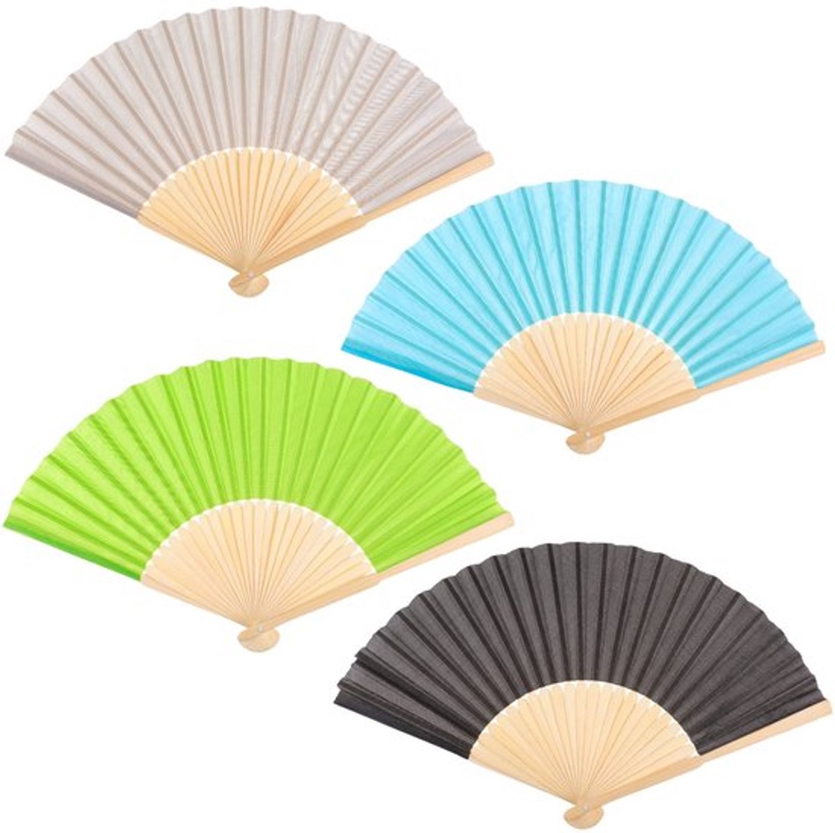 Vt Goods - Set van 4 handwaaiers - Houten handwaaiers voor afkoeling