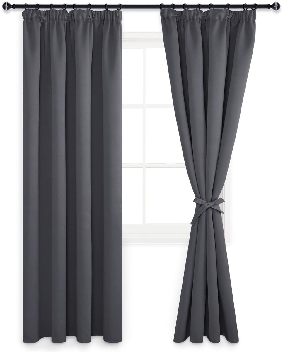 Dailygoods- Verduisterende Gordijnen 117x228 cm - 2 Stuks - Plooiband - Ondoorzichtig - 100% Polyester - Drievoudig Geweven - Gordijn