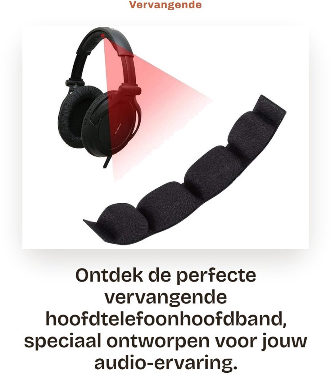 Dailygoods - Vervangende Hoofdtelefoonhoofdband - Comfortabel Hoofdkussen - Hoogwaardige Katoen - Eenvoudig Te Installeren - Geschikt voor HD581 HD650...