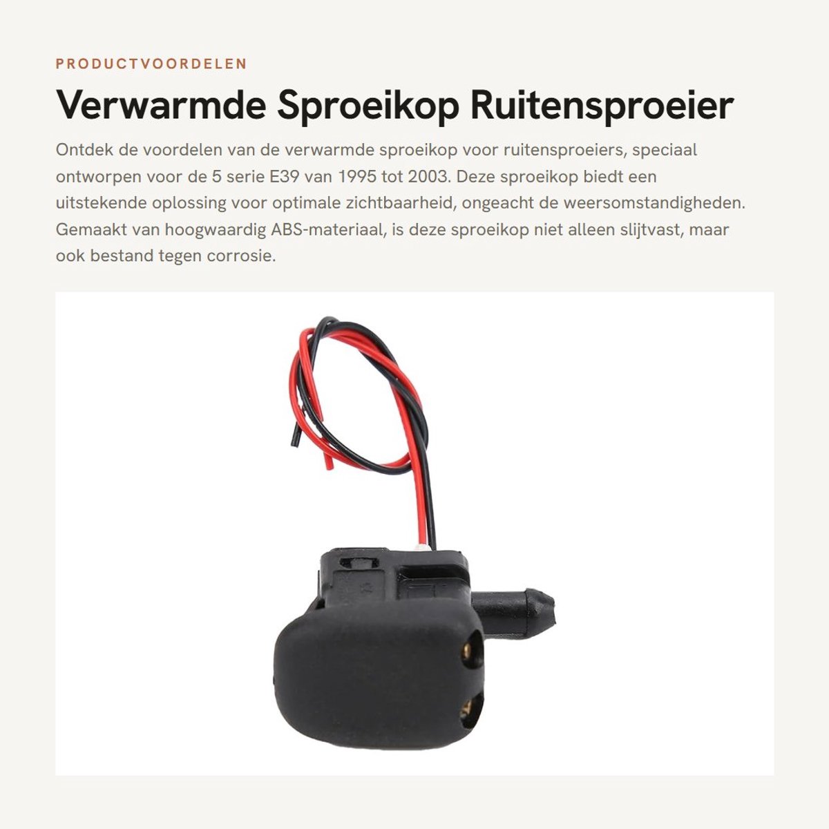 Dailygoods- Verwarmde Sproeikop - Ruitensproeier - ABS-materiaal - Slijtvast - Hoge betrouwbaarheid - Eenvoudig te gebruiken