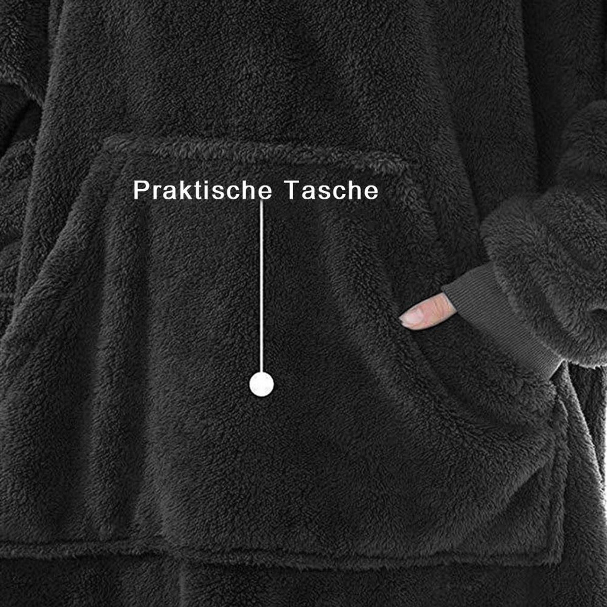 Dailygoods- Hoodiedeken met Mouwen - Draagbare Dekentruien - Zachte Flanel - Oversized Muts - Grote Zak - Elastische Manchetten