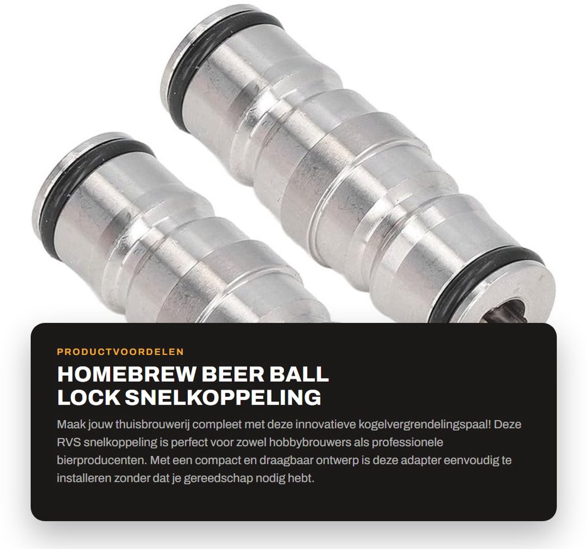 Dailygoods - Homebrew Beer Ball Lock - Snelkoppeling - Compact en Handig - Duurzaam - Voor Bierbrouwen - Geschikt voor Corny Keg