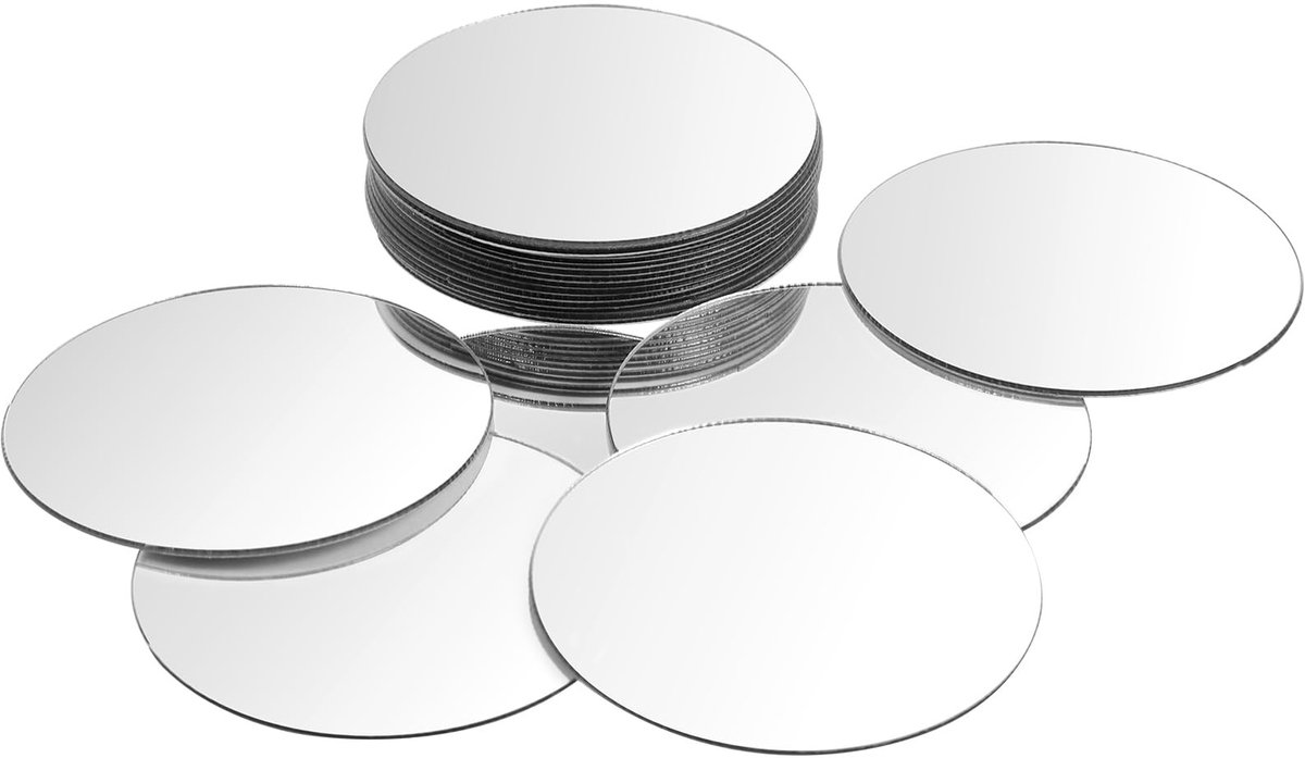 Dailygoods- Spiegel Mini - 20 Stuks - Acryl Plakspiegel - Zelfklevende Cirkel - Decoratie - Creatieve DIY Projecten - Duurzaam Materiaal - Spiegelstickers