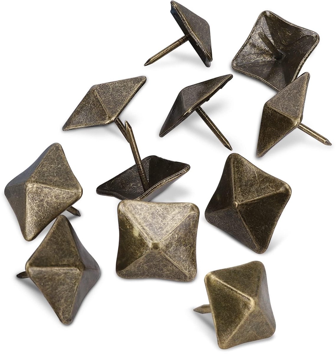 Dailygoods- Bekledingsspijkers Set van 50 - Antieke Spijkers - Decoratieve Kopspijkers - Vintage Stijl - Vierkante Kop - Eenvoudig te Installeren - Decoratieve Nagels