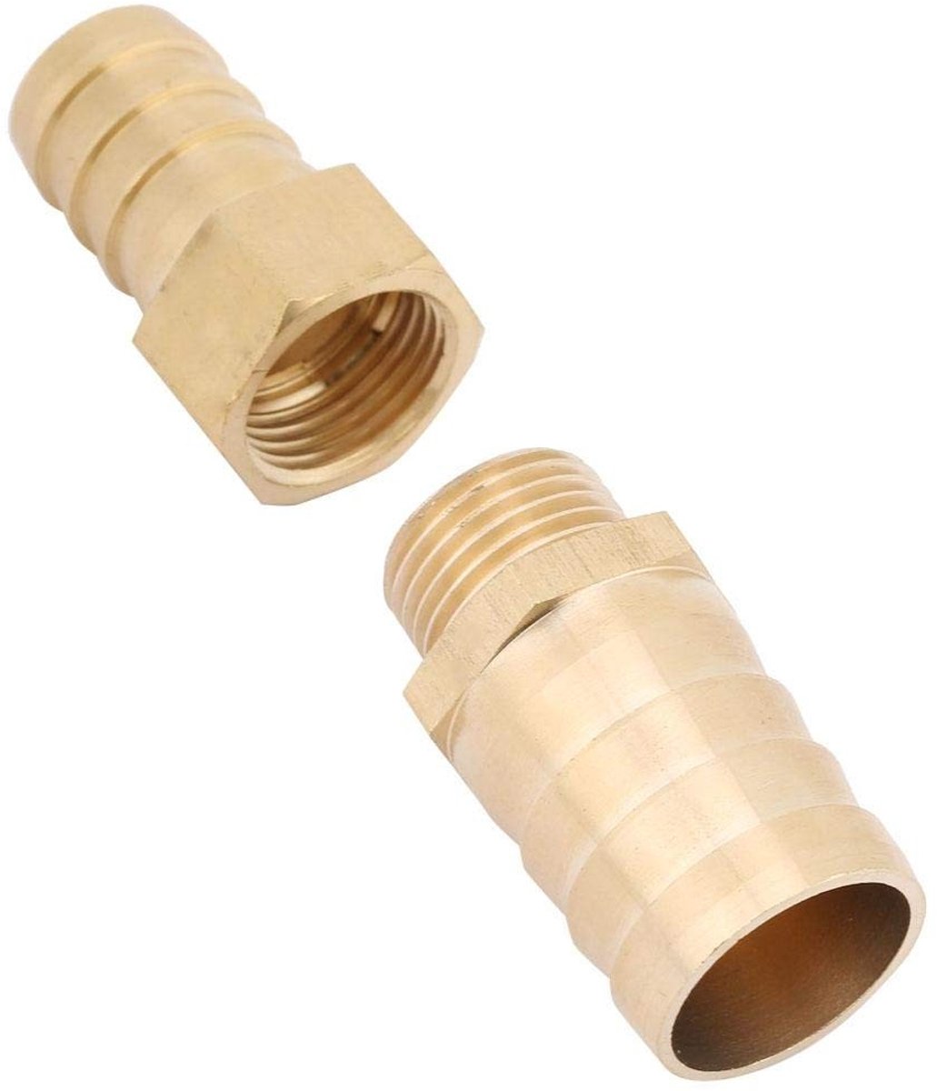Dailygoods - Connectoren van messing - Buisverloopstuk adapter - Duurzaam en corrosiebestendig - 19-25 mm - Slangtule - Geschikt voor diverse toepassi...