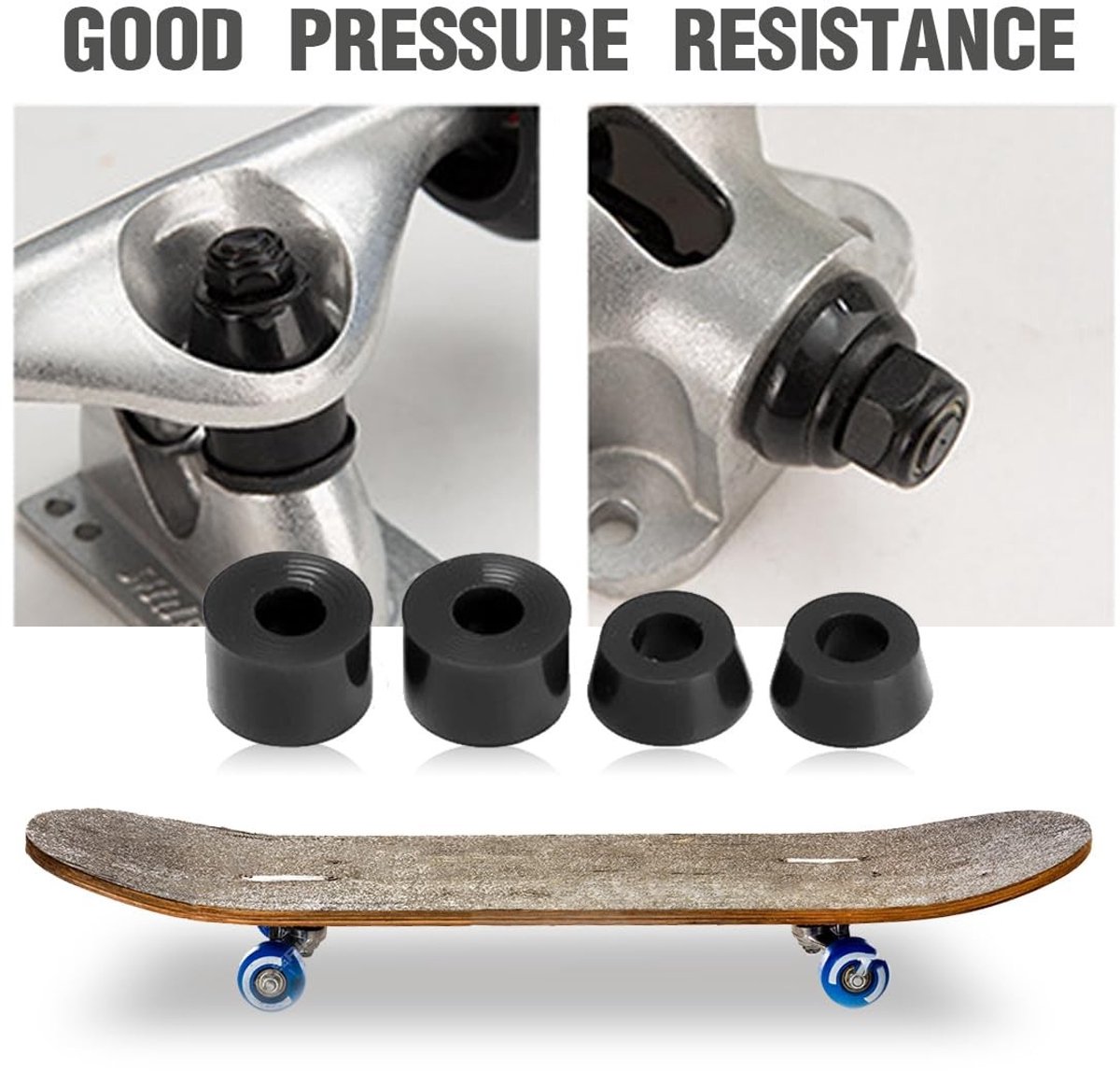Dailygoods - Skateboard bushings set - 4 stuks stuurrubbers voor trucks