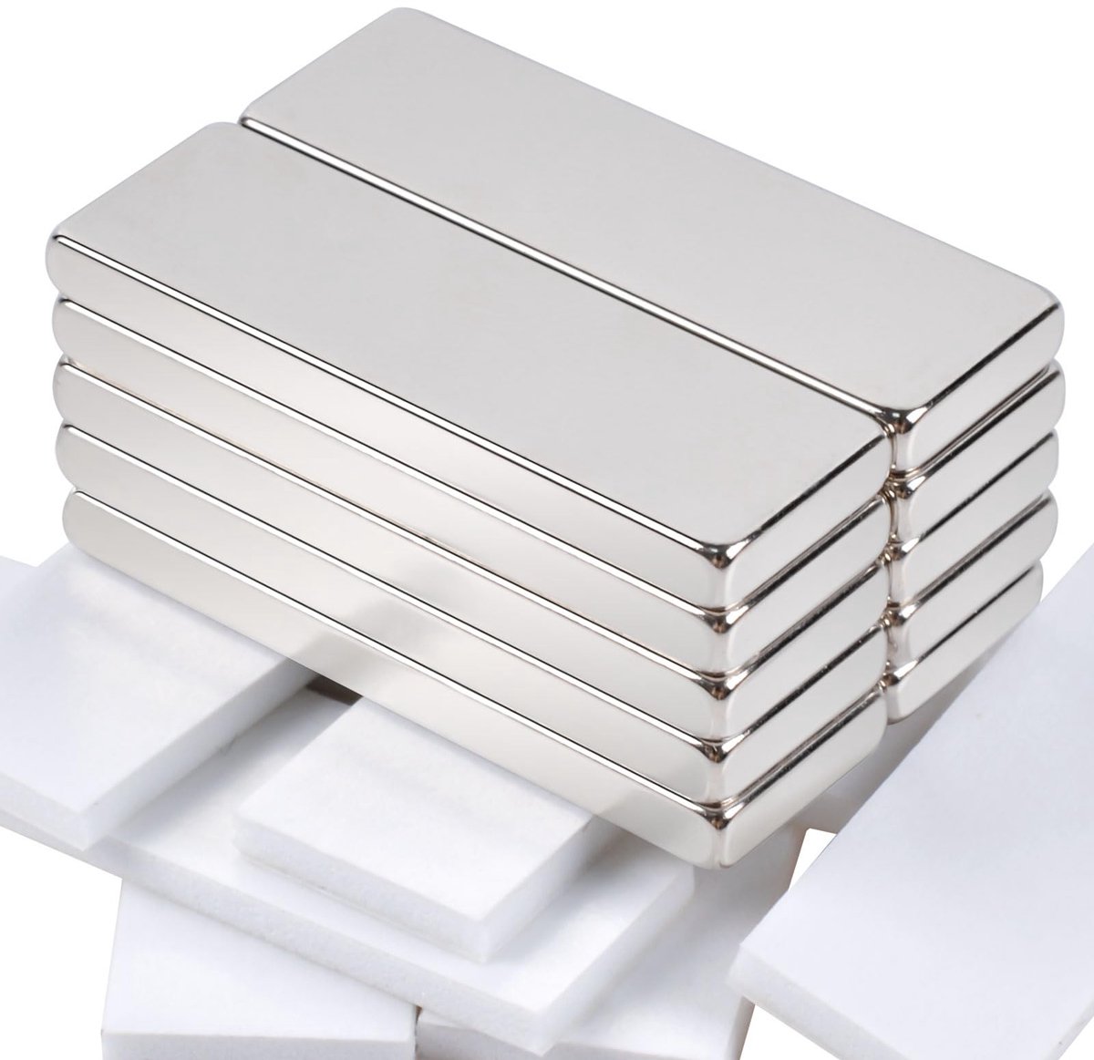 Dailygoods- Neodymium Magneet Supersterk - Zelfklevend - Magneetbord - Koelkastmagneet - 30 x 10 x 3 mm - Set van 10 Stuks - Magneten