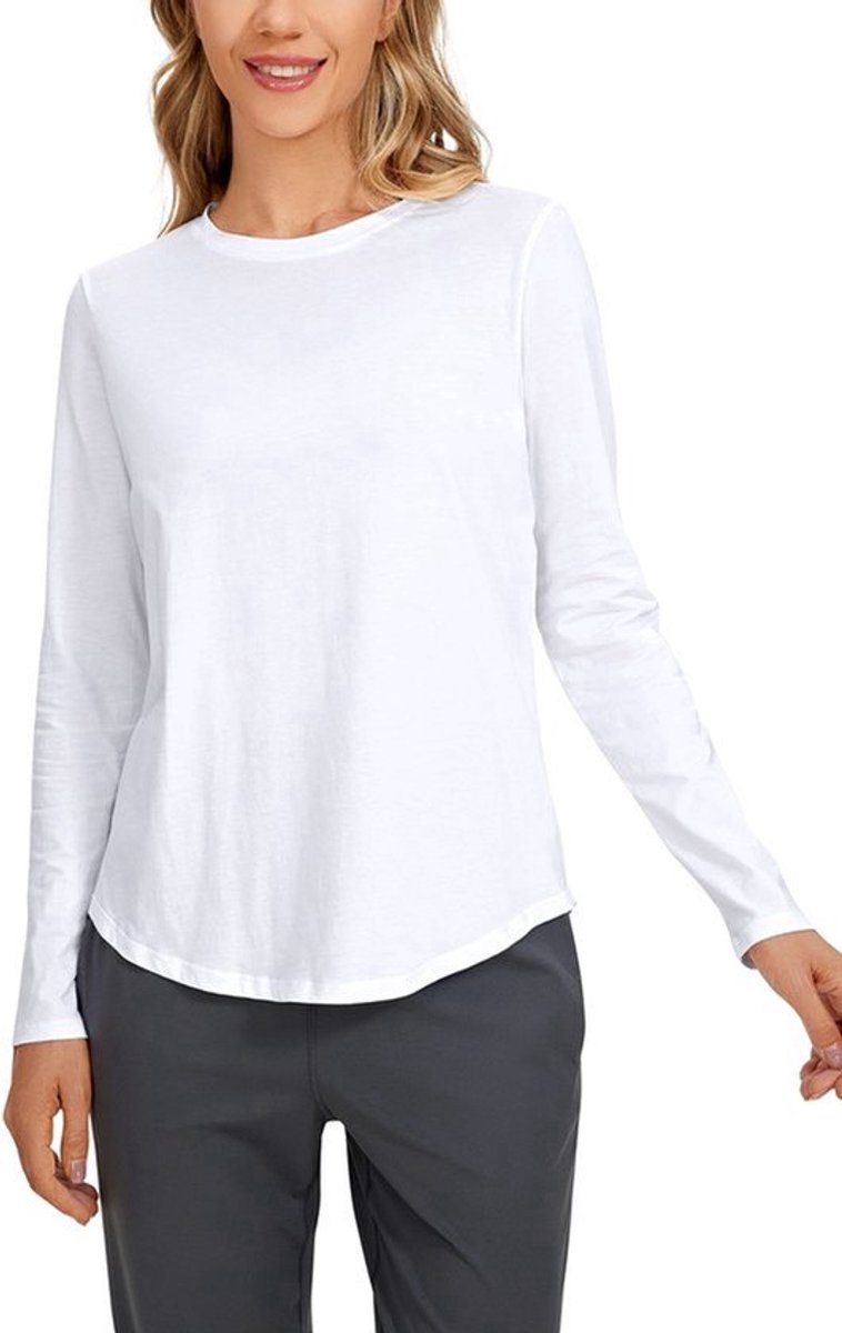 SPHProducts Dames Sportshirt Pima Cotton Workout Shirts Zwart