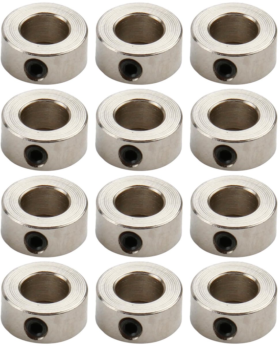 Borgringen 6 mm van staal, stelringen met schroefdraadbeveiliging, diepteaanslagringen voor CNC en 3D-printers, inclusief bevestigingsschroeven en inbussleutel, roestvrij en duurzaam