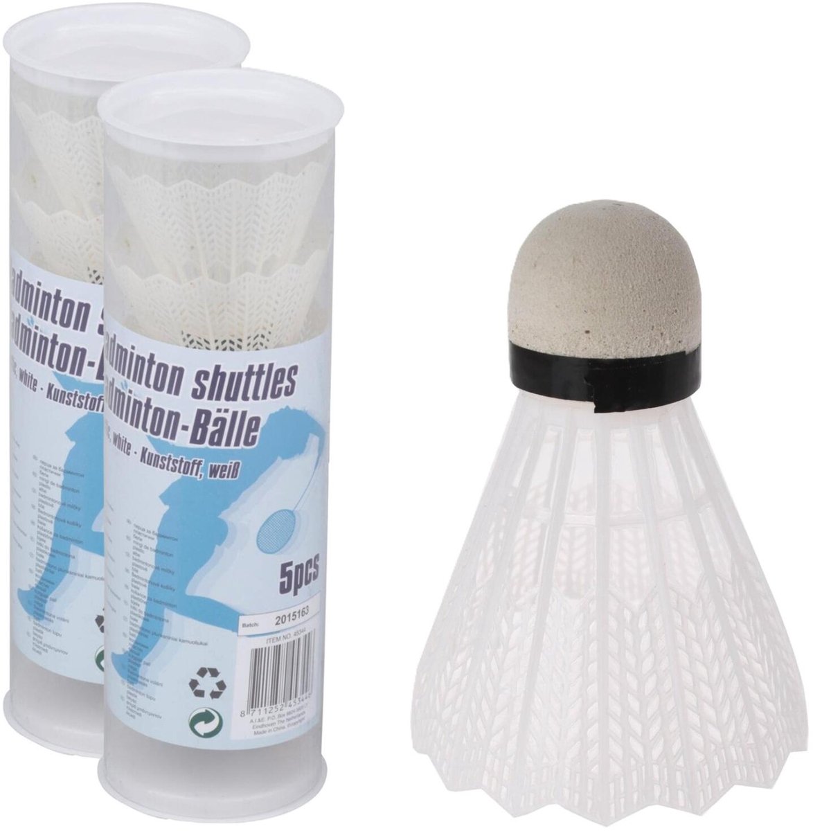 Witte Badminton shuttles - 10x stuks - kunststof - 7 cm - shuttles voor spel - sport - vakantie