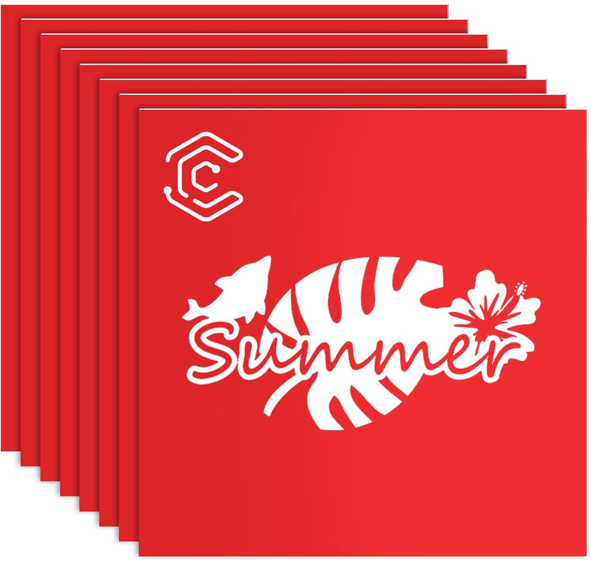 8 Stuks ABS Laser Graveerplaat - 30x30 cm - 1,3 mm - Tweekleurig - Voor Reclameborden en Deurplaten - Rood/Wit (JQ-005)