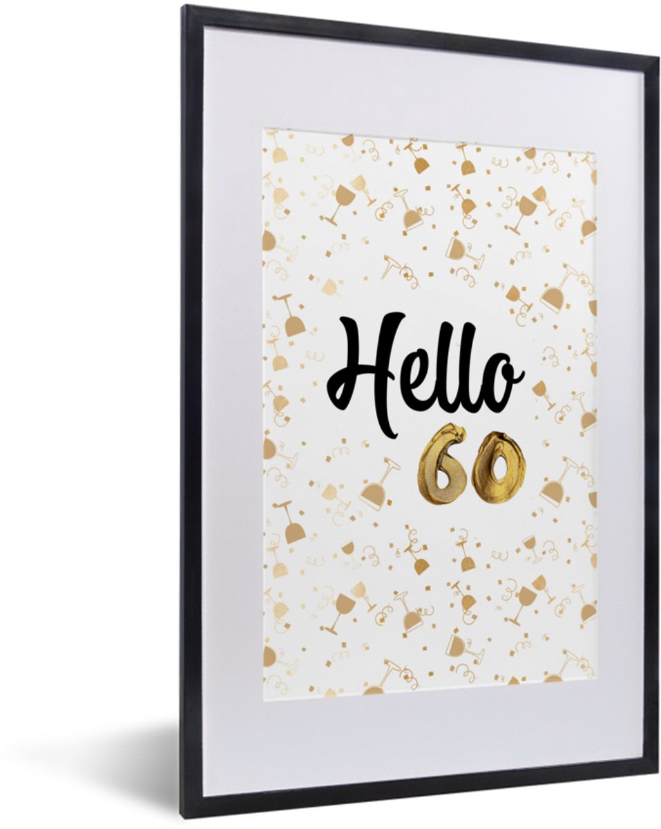 Fotolijst incl. Poster - Jubileum - 60 Jaar - Glazen - 40x60 cm - Posterlijst
