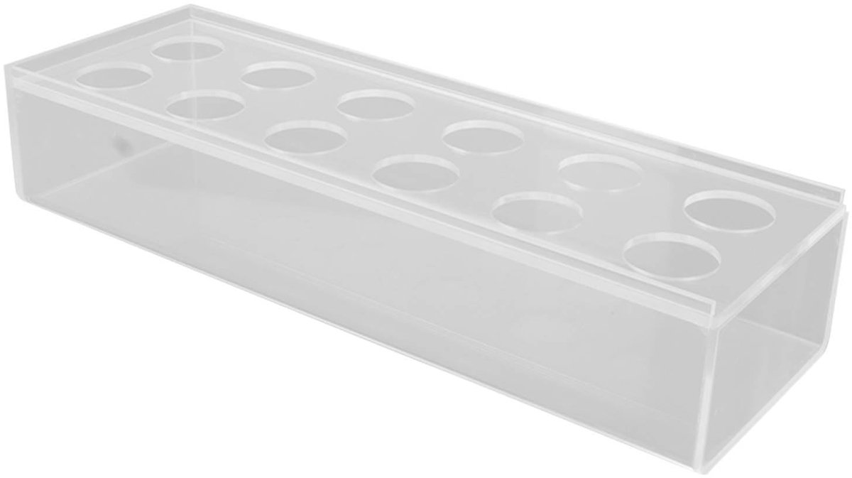 Dailygoods- Bloemenvaas Elegante Rechthoekige Helder Acryl - Fotopropvaas - Tafeldecoratie - Meerdere Gaten - 30 cm - Brede Toepassing - Vaas