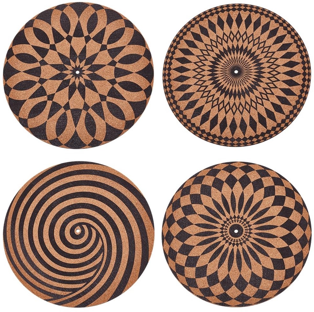 Dailygoods - 4 Stuks Kurken Slipmat voor Draaiplaten en Vinyl