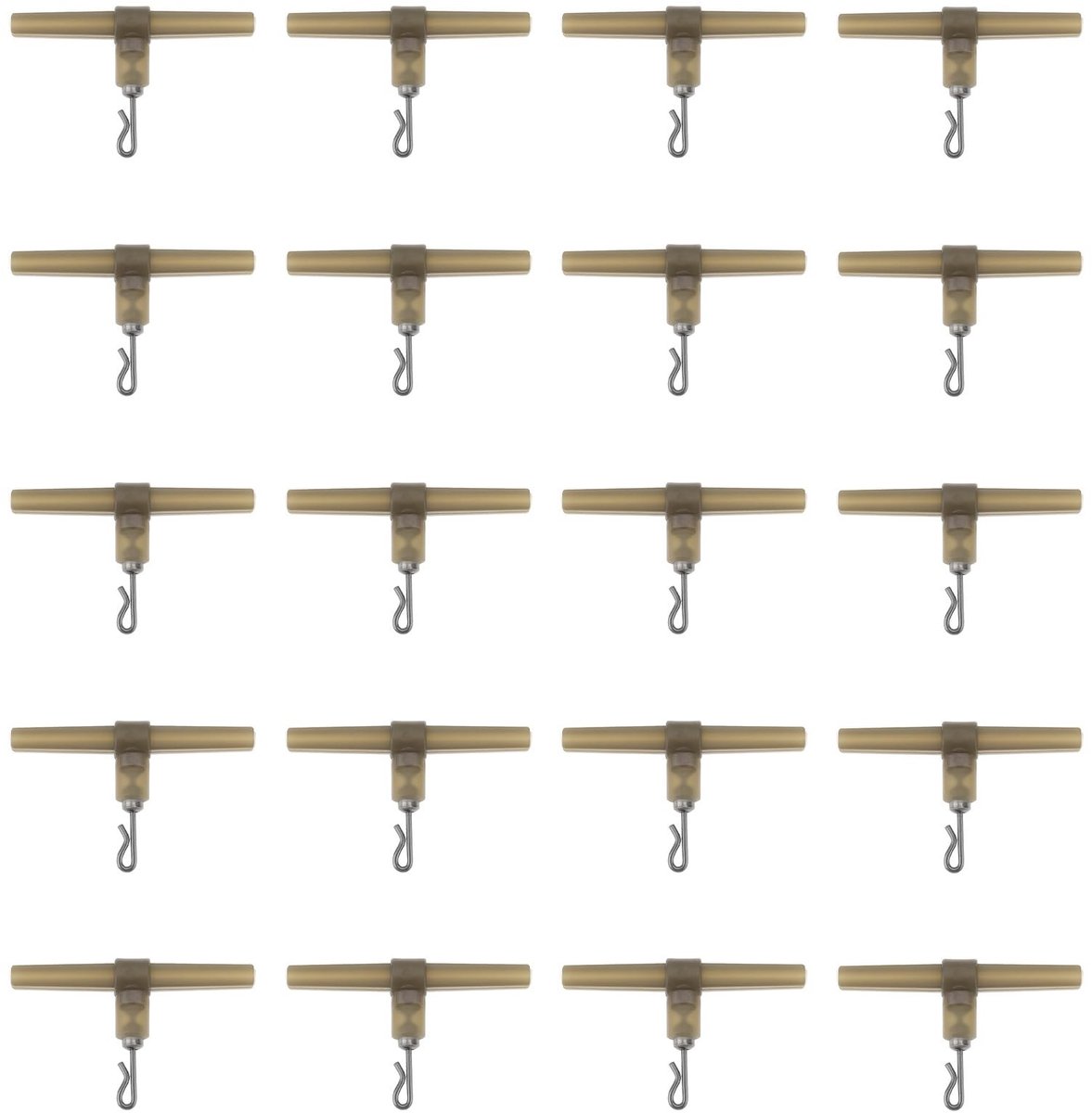 Dailygoods- Swivel Clips Duurzaam - T-vormige Connector - Draaibare Clips - 20 Stuks - Compact Formaat 39x24mm - Voor Visgerei - Visclips