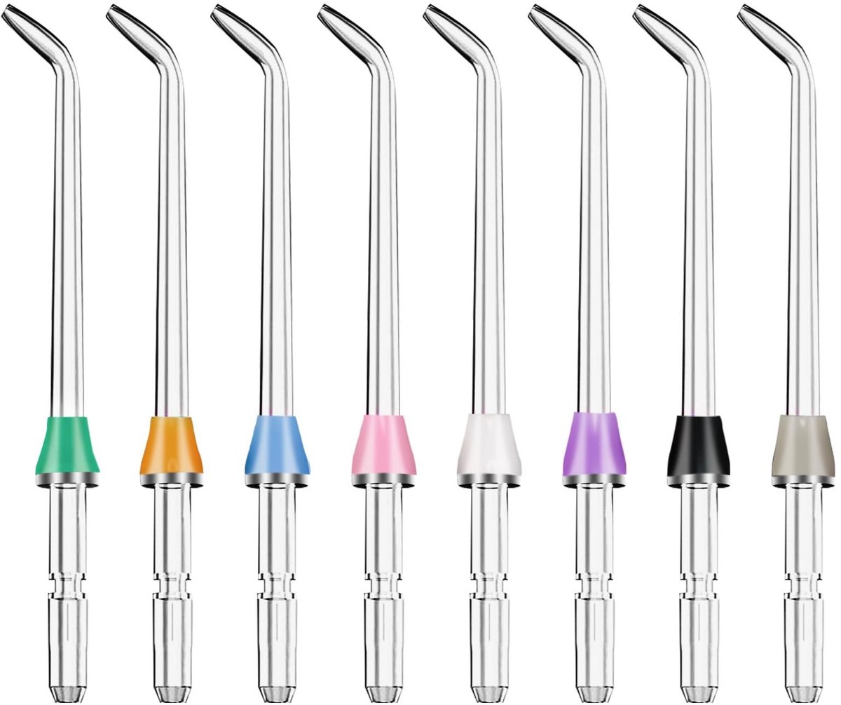 Dailygoods- Opzetstukken 8 Stuks - Vervangbare Flosser Opzetstukken - Compatibel met Waterpik - Innovatieve Puntenuitwisseling - Geschikt voor WP-100/WP-250/WP-450/WP-560/WP-660/WP-811/WP-861W/WP-900/WP-940