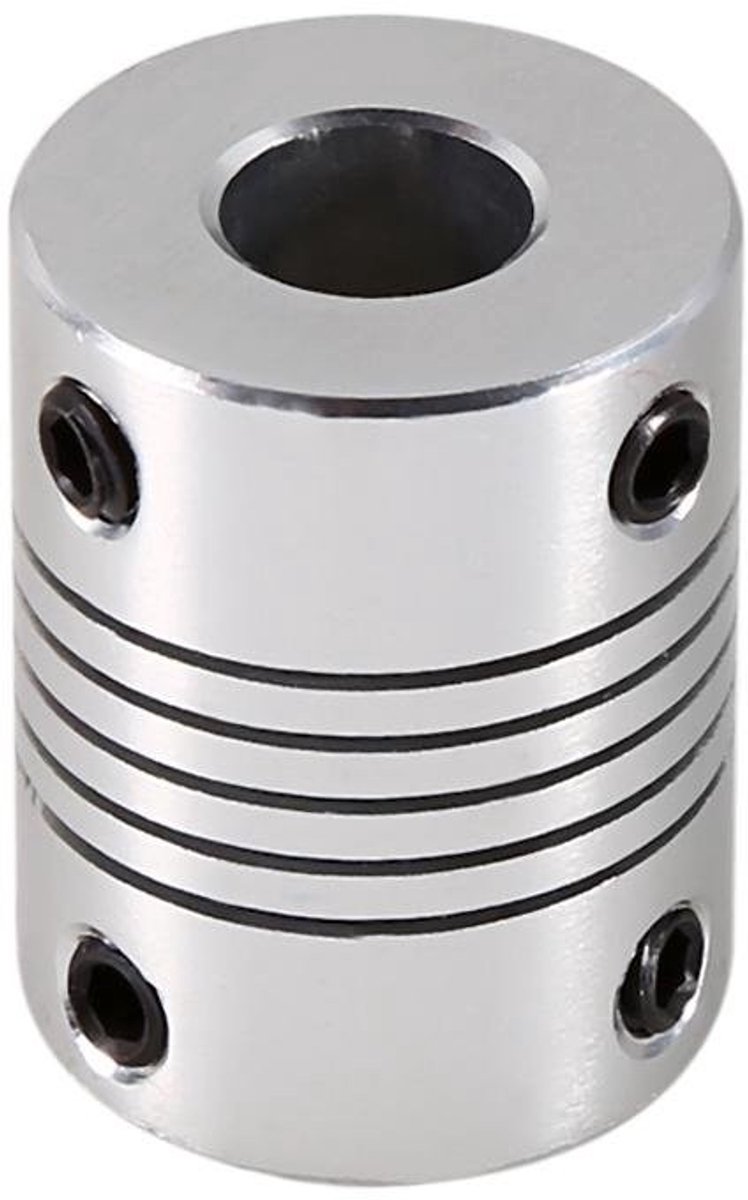 Dailygoods- Motor Koppeling Hoge Precisie - Flexibele Koppeling - CNC Machines - Stappenmotor/Servomotor - Aluminium - Buitendiameter D19 L25 mm - Asenkoppeling