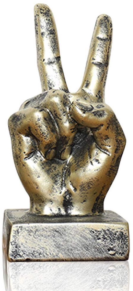 Dailygoods- Beeldhouwwerk Hand Sculptuur - Vinger Standbeeld - Bureau Decoratie - Hars - Motivatie Kunst - 8,5 x 6 x 15 cm - Handsculptuur