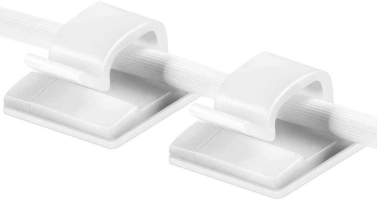 Dailygoods - Zelfklevende Kabel Clips - Kabelmanagement Beugel - Wit - Draad Organisator - 100 Stuks - Ideaal voor Thuis en Kantoor