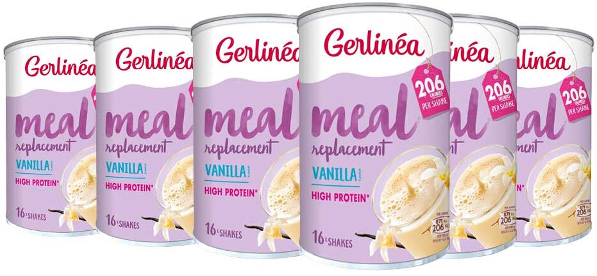 Gerlinea Milkshake Vanille - 6 x 436 gr - Voordeelverpakking