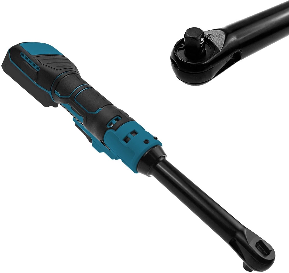 Dailygoods - Accu ratelsleutel voor Makita 18V accu, 3/8 inch elektrisch verlengde 16 cm lange stangaandrijving, ratelsleutel met ledlicht, 320 rpm, 80 Nm (geen batterij)