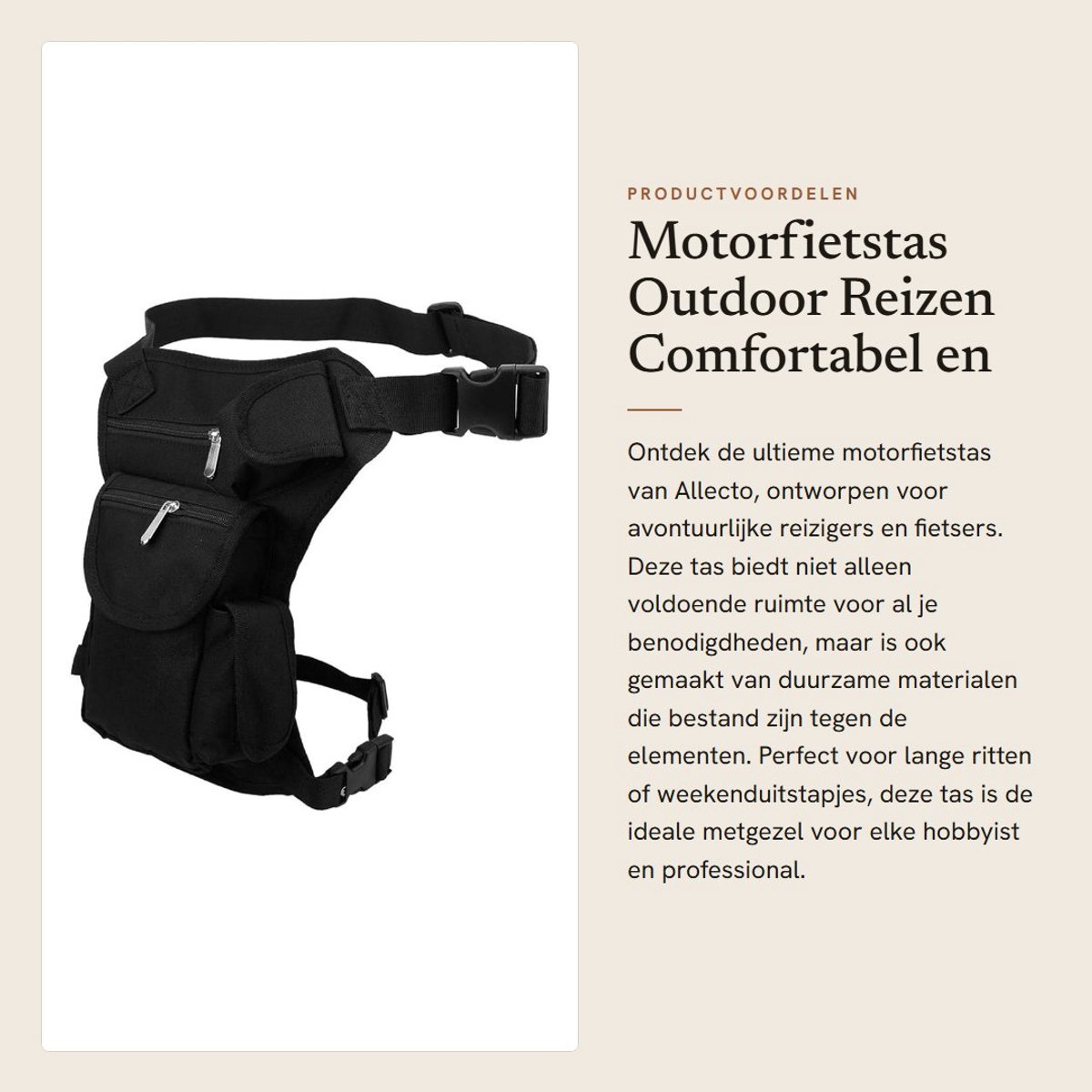 Dailygoods- Motorfietstas Duurzaam - Outdoor Rugzak - Waterdicht - Sporttas - Kampeertas - Nylon Materiaal