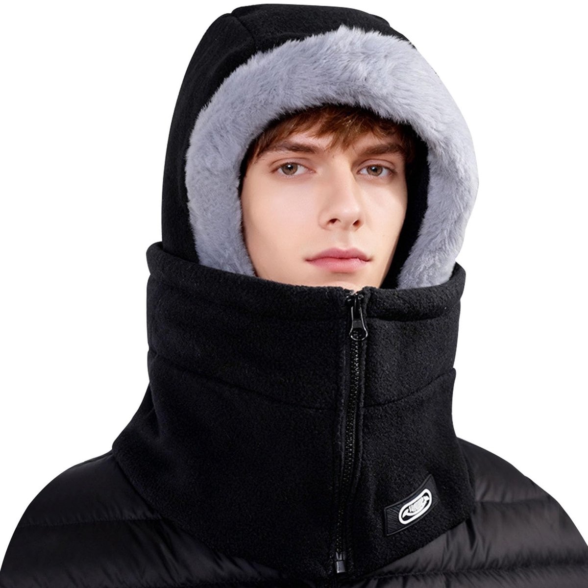 Dailygoods- Bivakmuts Winter - Warme Fleece Balaclava - Skimasker met Ritssluiting - Fietsmuts - Winddicht - Geschikt voor Heren/Dames