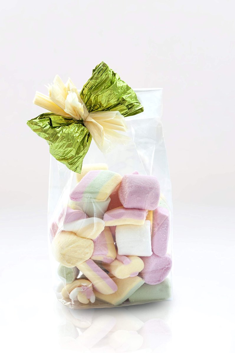 cellofaan zakjes, transparante bodemzakken, koekzakken, 50 stuks, 8+5x28 cm