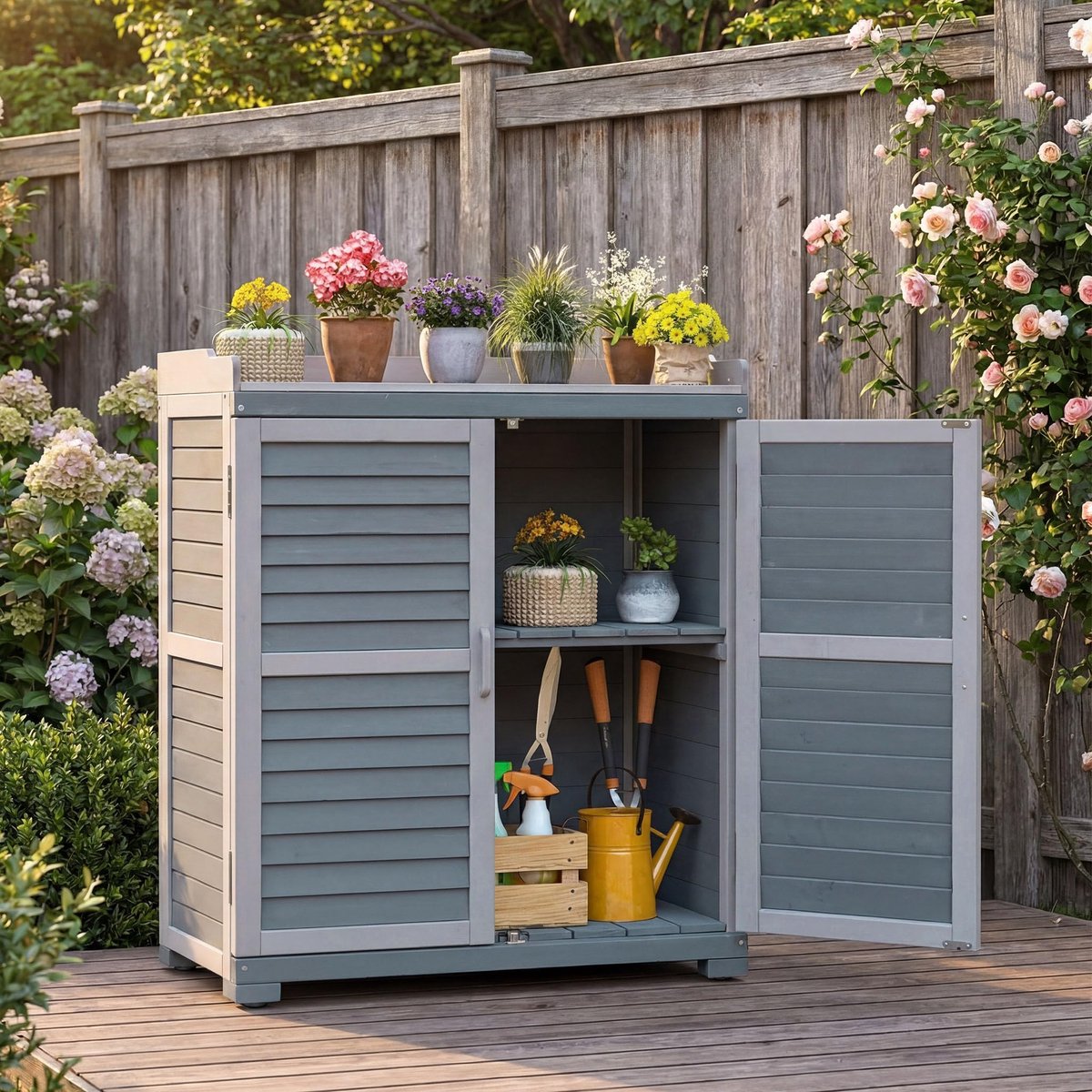 Plantentafel met beschermende strips - grijs