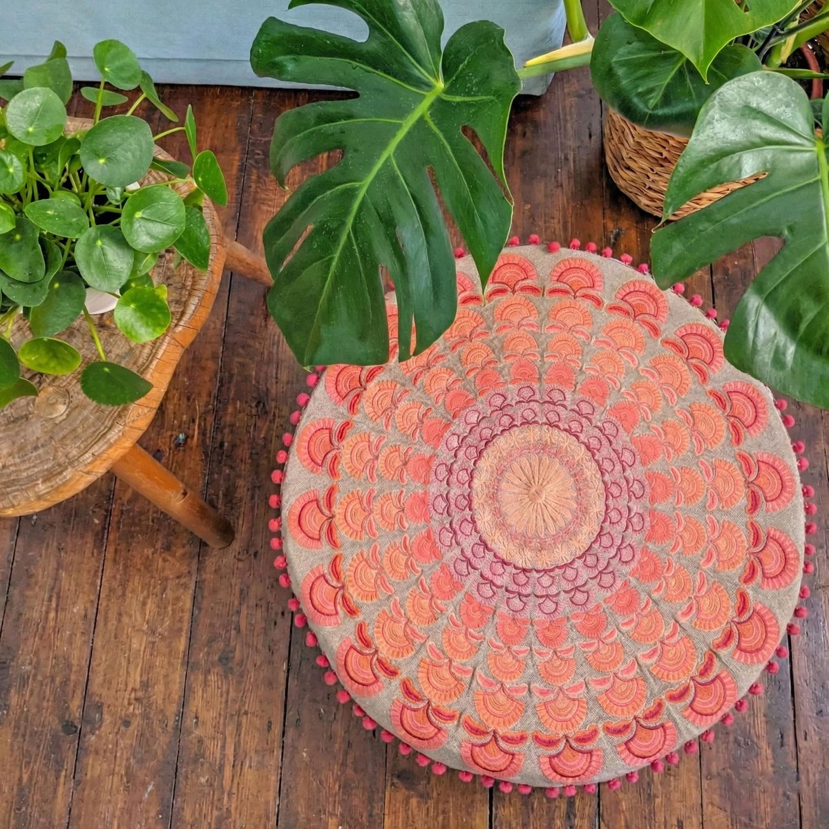 Kussenhoes - 60x20 cm - Ronde Meditatie Tapijt Kussensloop - Gedrukte Katoenen Deken Poef
