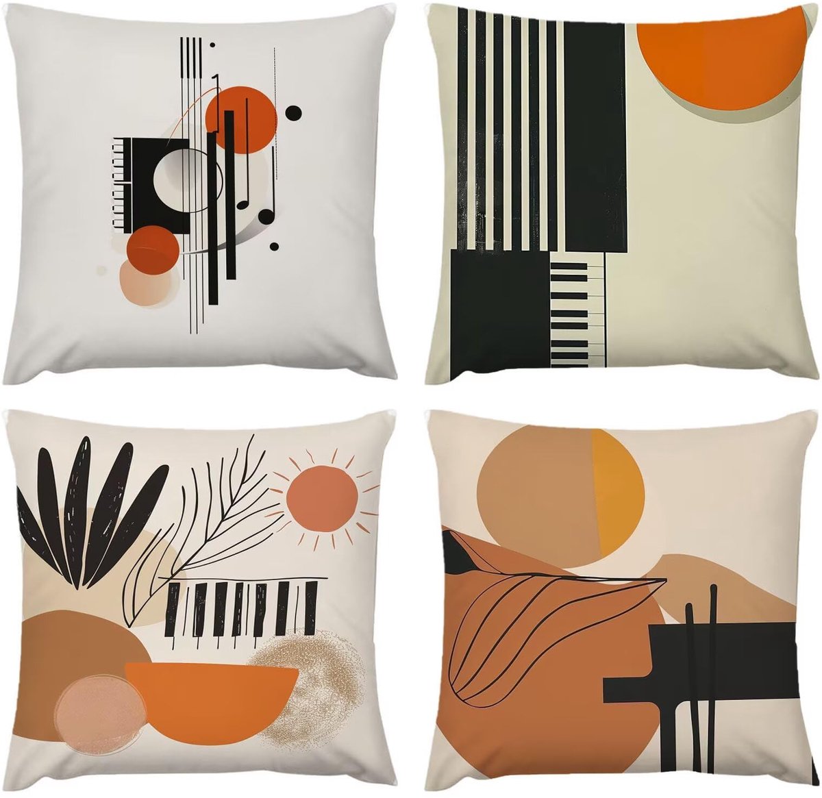 Waterdichte kussensloop, 4 stuks, 50 x 50 cm, outdoor kussen, geometrisch rooster, 20 x 20 cm, weerbestendig, decoratieve kussens, kussenovertrek, decoratie voor kussen bed/bank, stof, zacht
