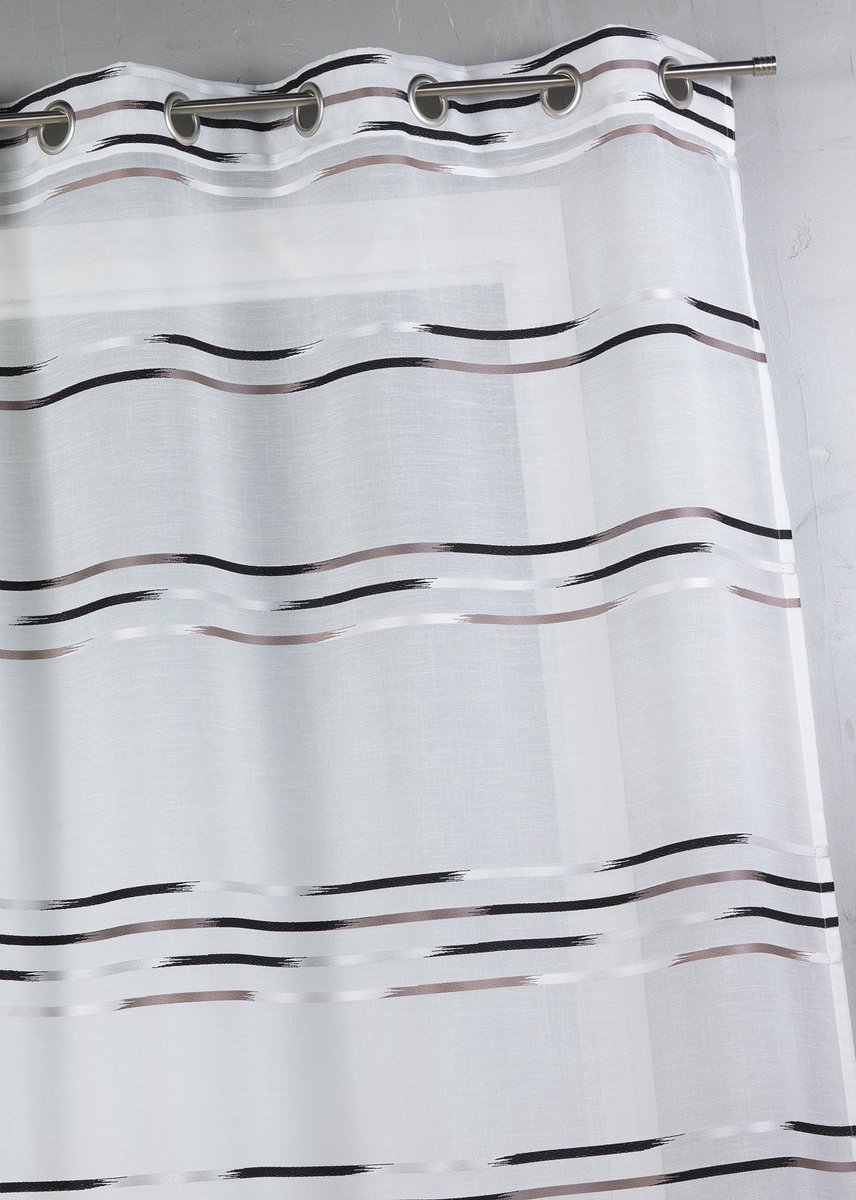 Gordijn, mousselin, polyester, 140 x 240 cm, zwart
