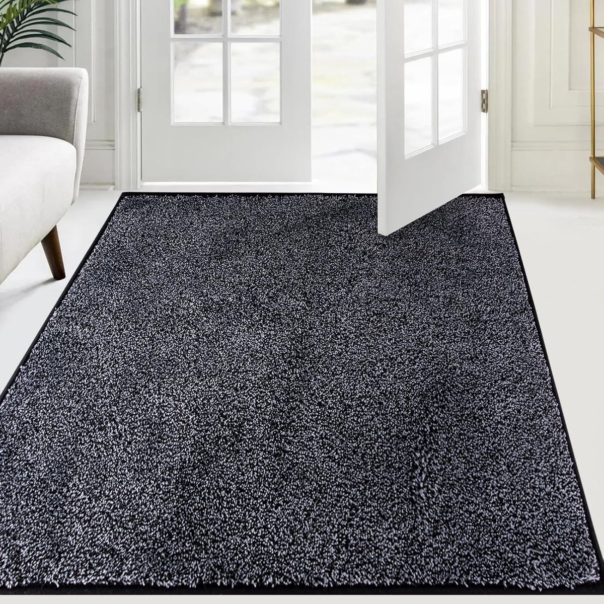 Voetenmat voor binnen, 137 x 210 cm, antislip, vuilvangmat, entreemat met waterabsorberende, schoonloopmat, wasbaar tapijt, woonkamer, slaapkamer