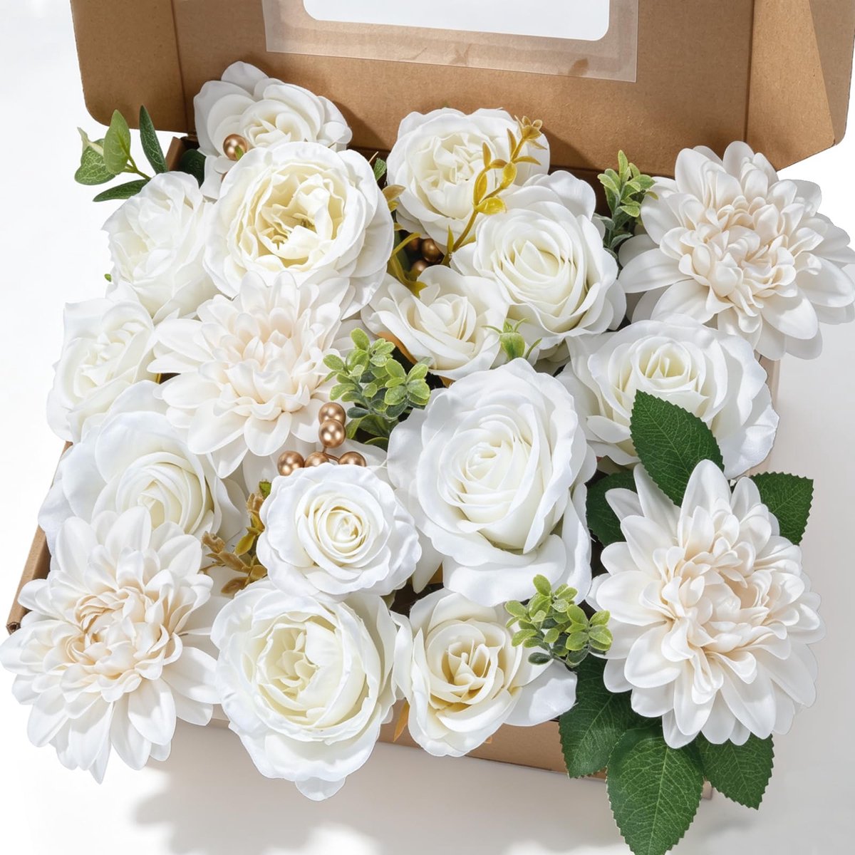kunstbloemen bloemhoofdjes wit