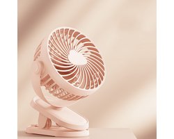 USB-ventilator, draagbare mini-ventilator met clip en 3 snelheden
