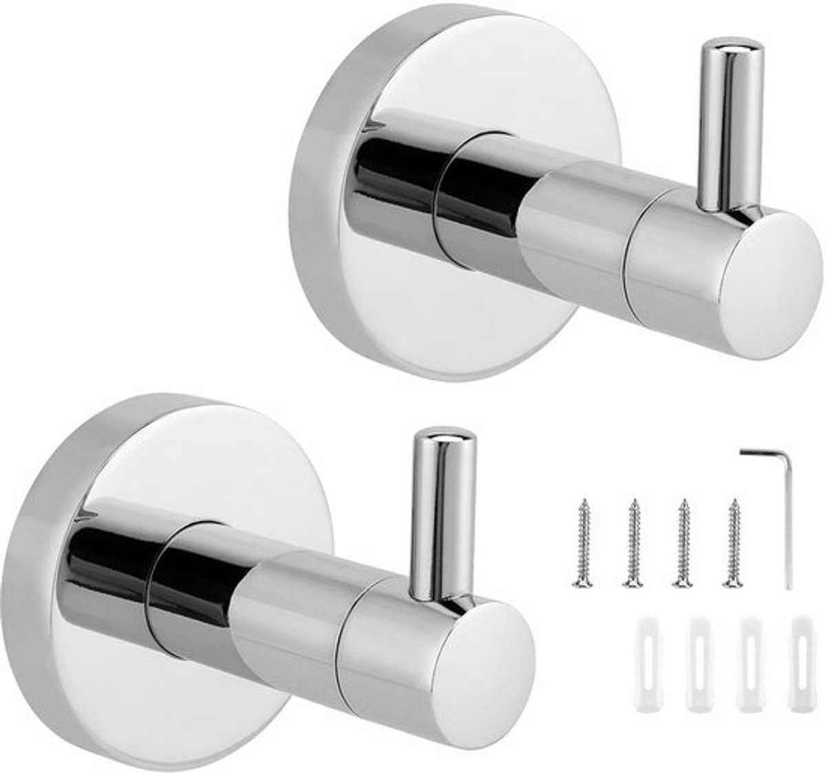 Store_7 - Handdoekhaken - Roestvrijstalen badkamerhaken - Zilver