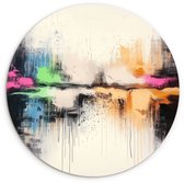 WallCircle® Wandcirkel 60x60 cm - Muurcirkel Abstract - Kleurexplosie - Landschap - Muurdecoratie woonkamer - Wanddecoratie slaapkamer - Kamer decoratie accessoires - Ronde schilderijen