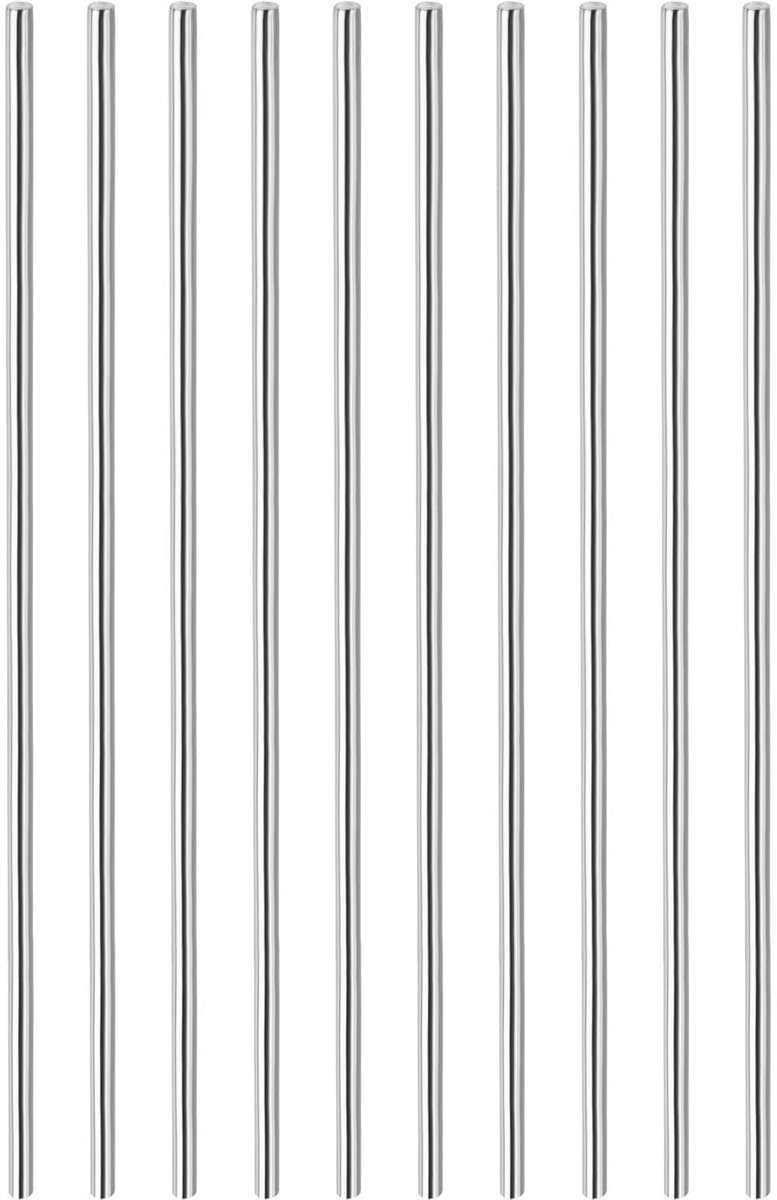Dailygoods- Ronde Staaf 304 Roestvrij Staal - 5 mm x 300 mm - Voor Doe-Het-Zelf - Modelvliegtuig/Modelauto's - 20 Stuks - Zilverkleurig - Stalen Staaf