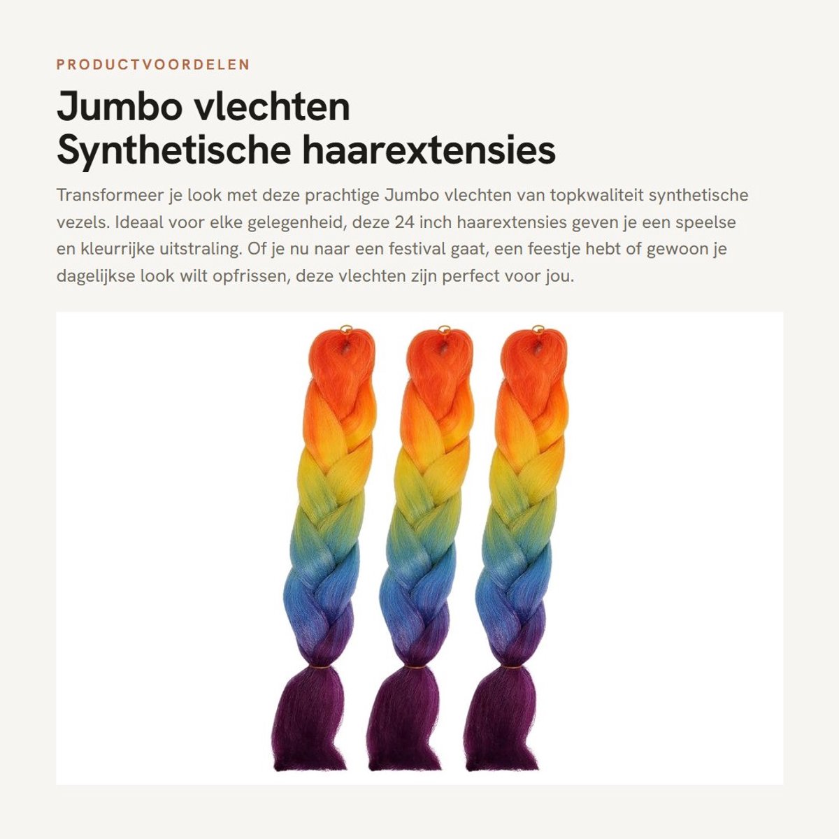 Dailygoods- Haarextensies 24 Inch - Jumbo Vlechten - Synthetisch Vlechthaar - Twist Gevlochten Haar - Ombre Vlecht Haar - Topkwaliteit Synthetische Vezels